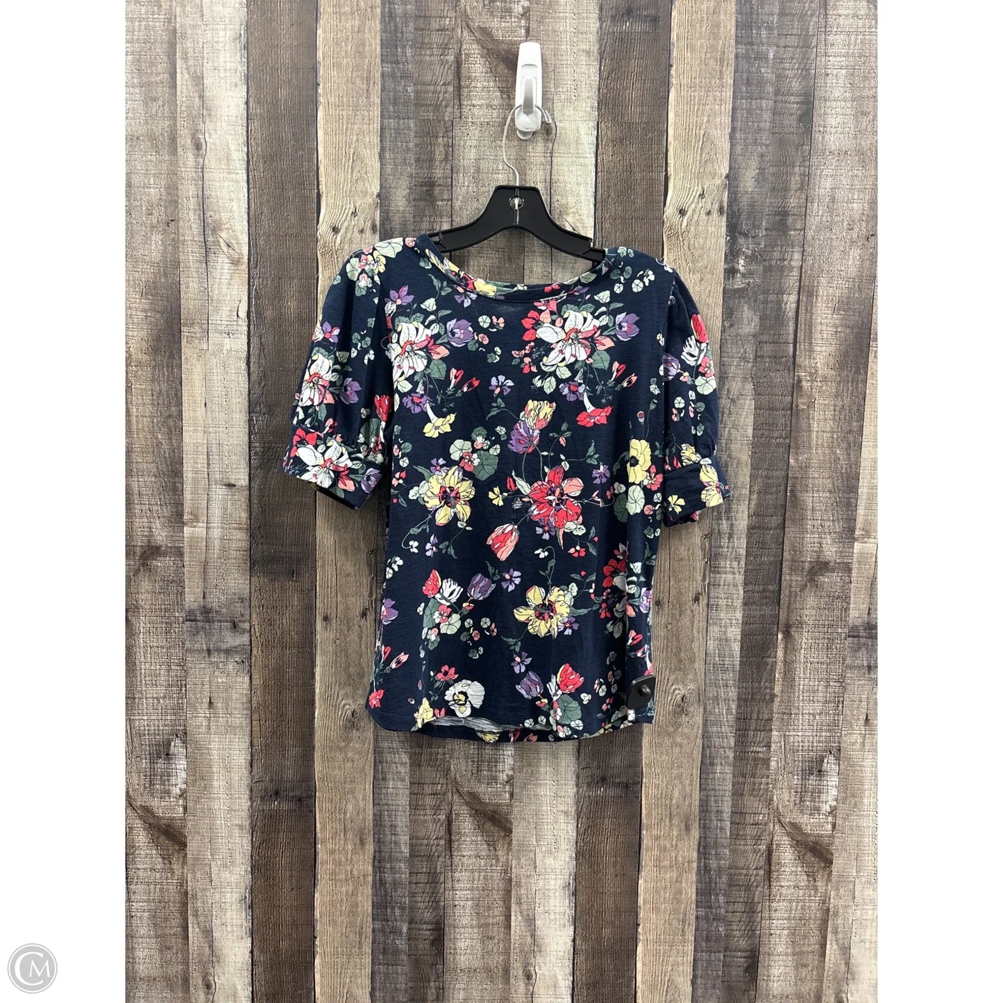 Top Short Sleeve By Liz Claiborne In Floral Print, Size: S