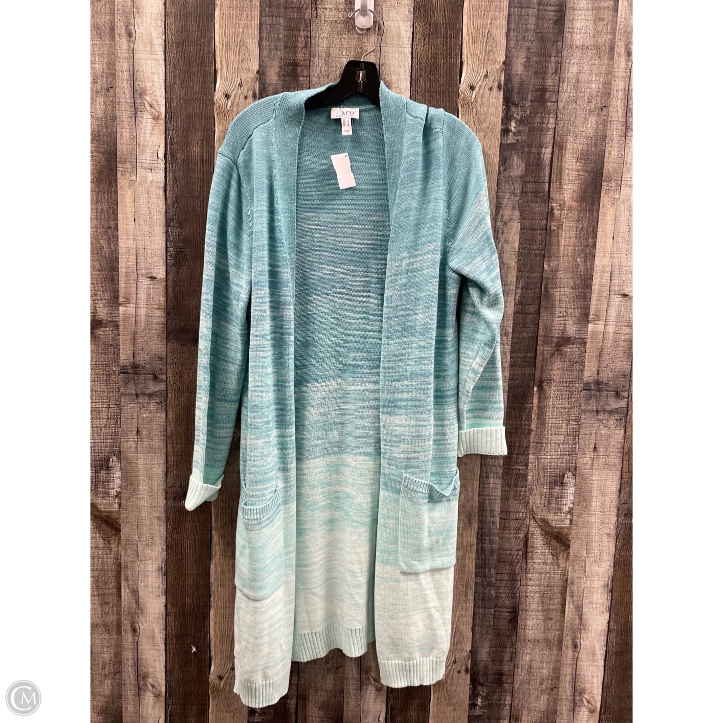 Sweater Cardigan By Denim And Company In Multi-colored, Size: L