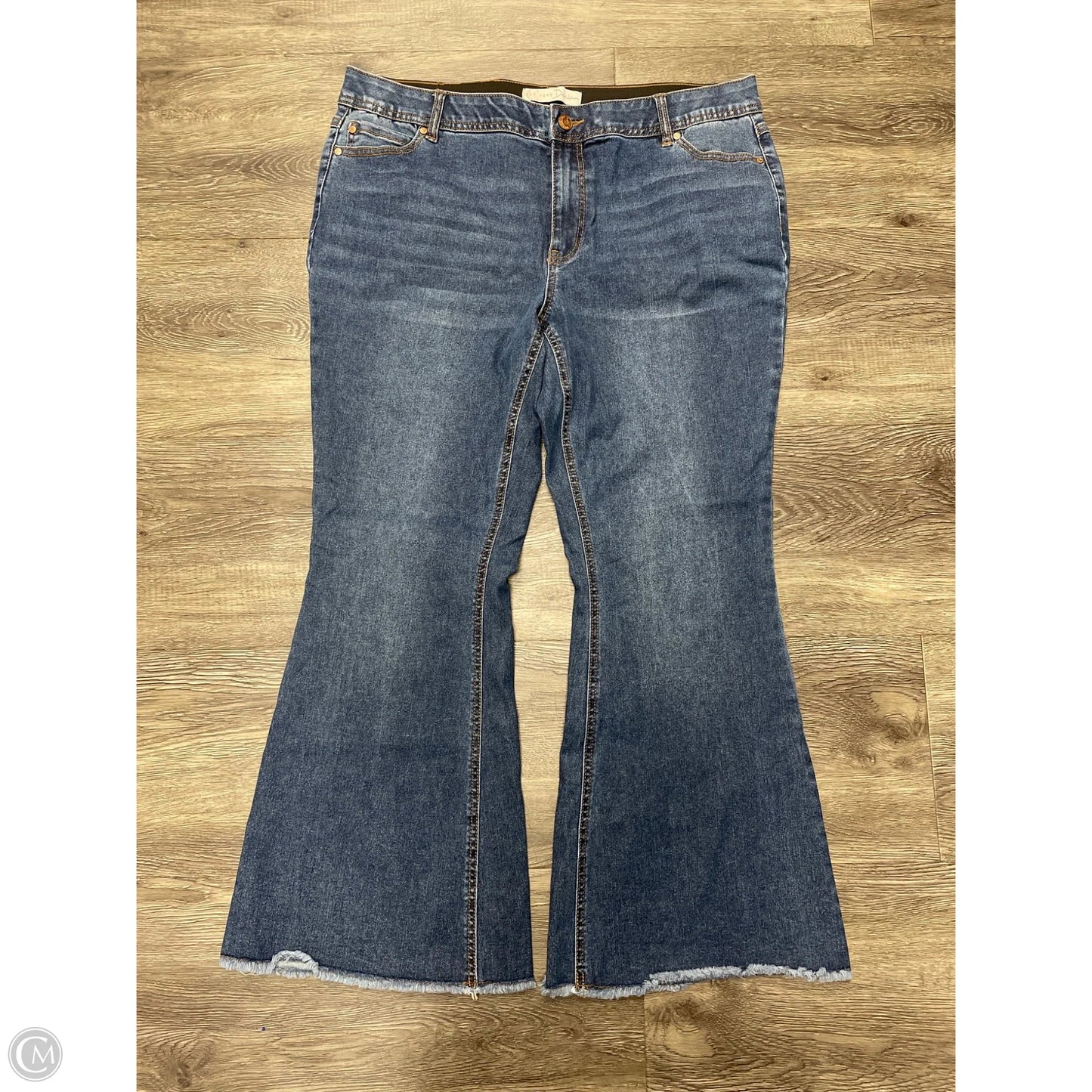 Jeans Flared By Cato In Blue Denim, Size: 16
