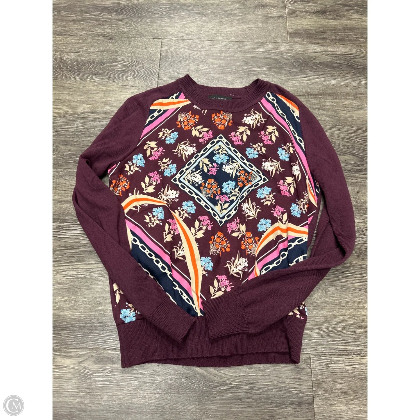 Top Long Sleeve By Ann Taylor In Maroon, Size: Xs