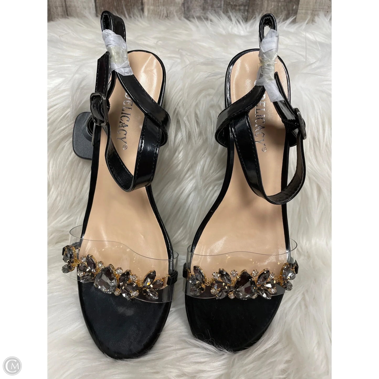 Sandals Heels Wedge By Cme In Black, Size: 8