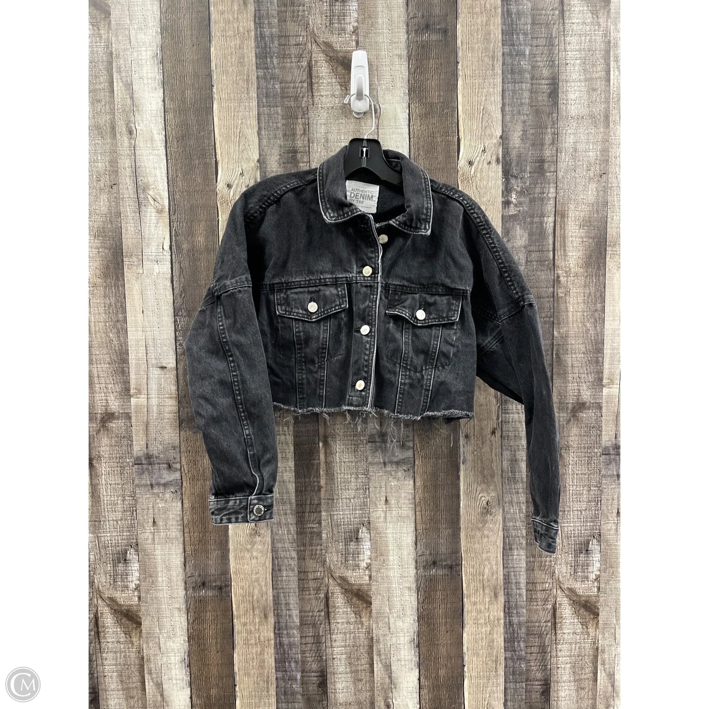 Jacket Denim By Zara In Black Denim, Size: S