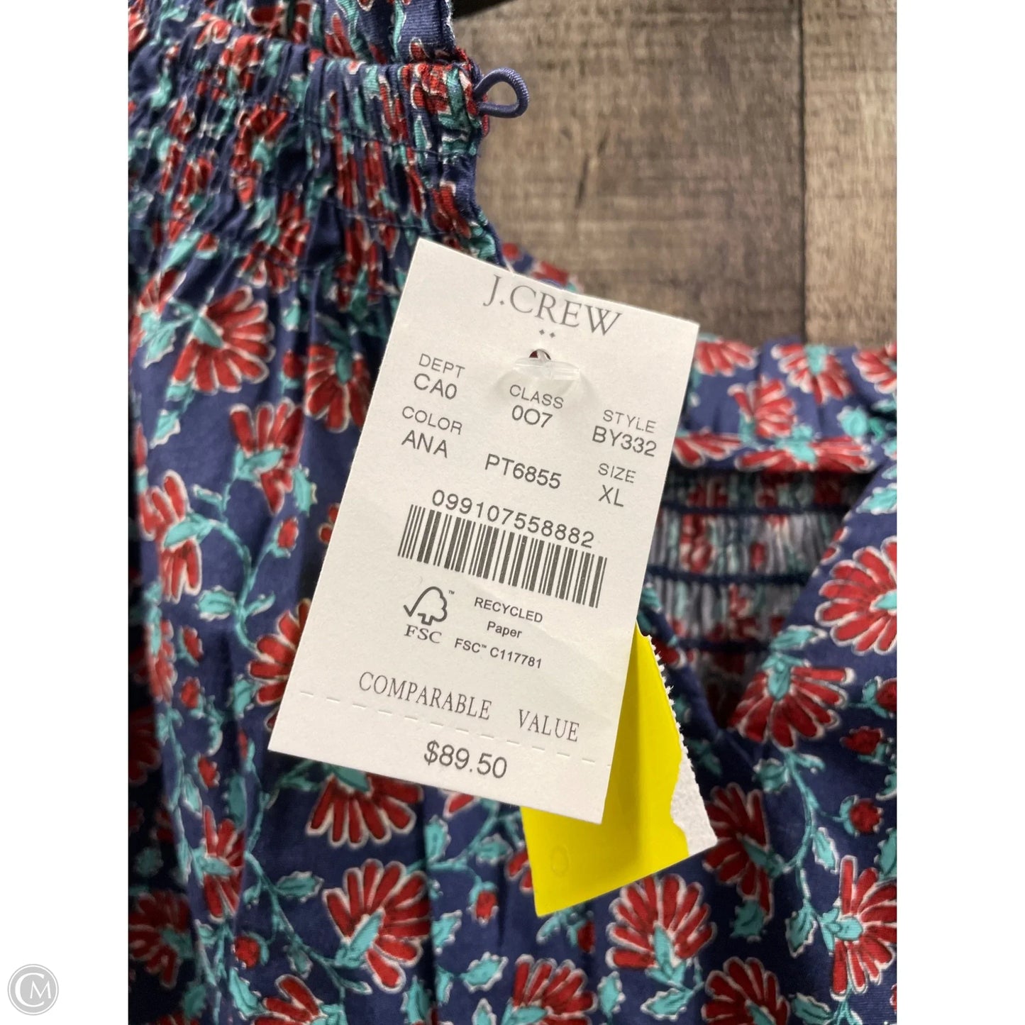 Top Long Sleeve By J. Crew In Floral Print, Size: Xl