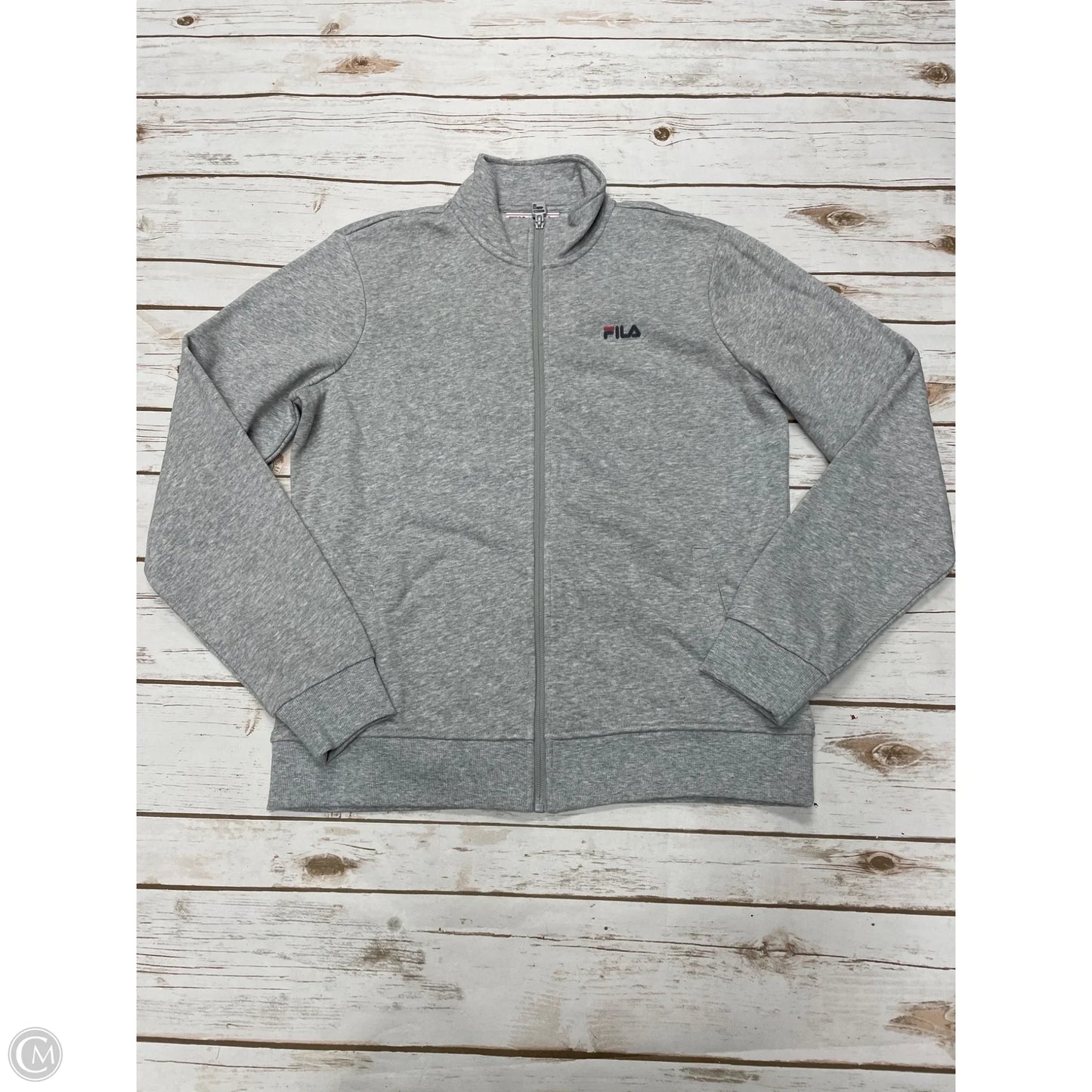 Athletic Jacket By Fila In Grey, Size: S