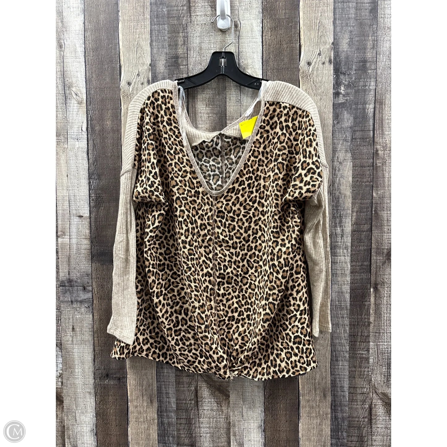 Top Long Sleeve By First Love In Animal Print, Size: S
