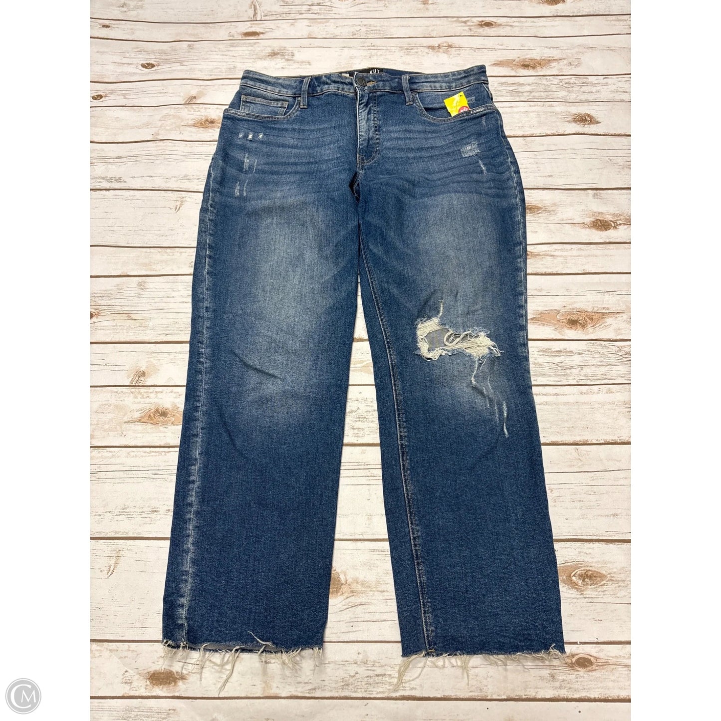 Jeans Straight By Kut In Blue Denim, Size: 12