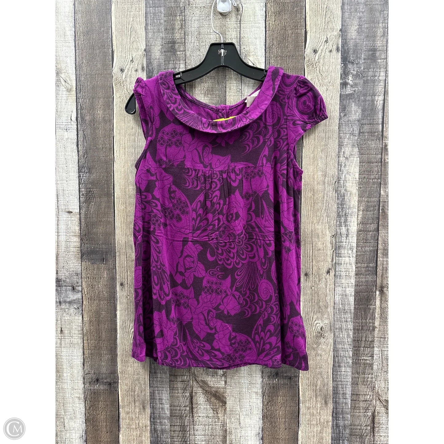Top Short Sleeve By H&m In Purple, Size: S