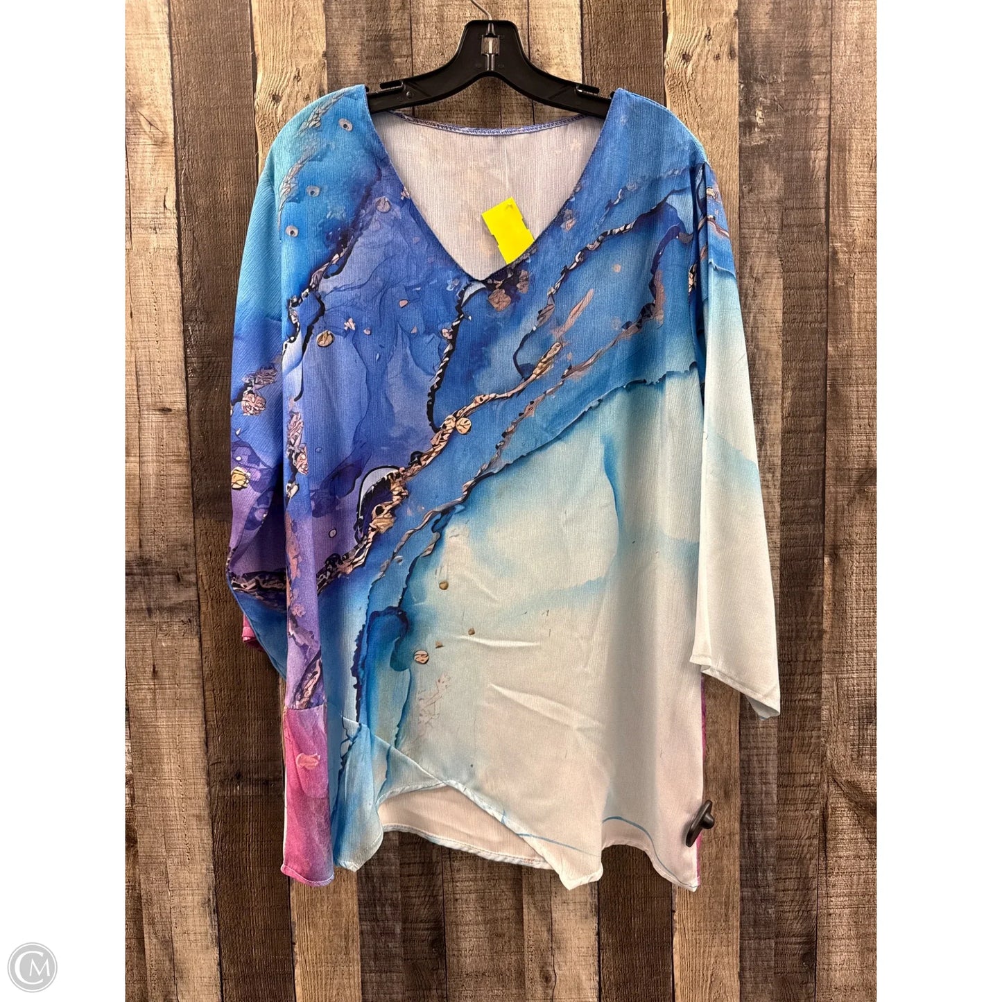 Top 3/4 Sleeve By Cmf In Multi-colored, Size: 2x