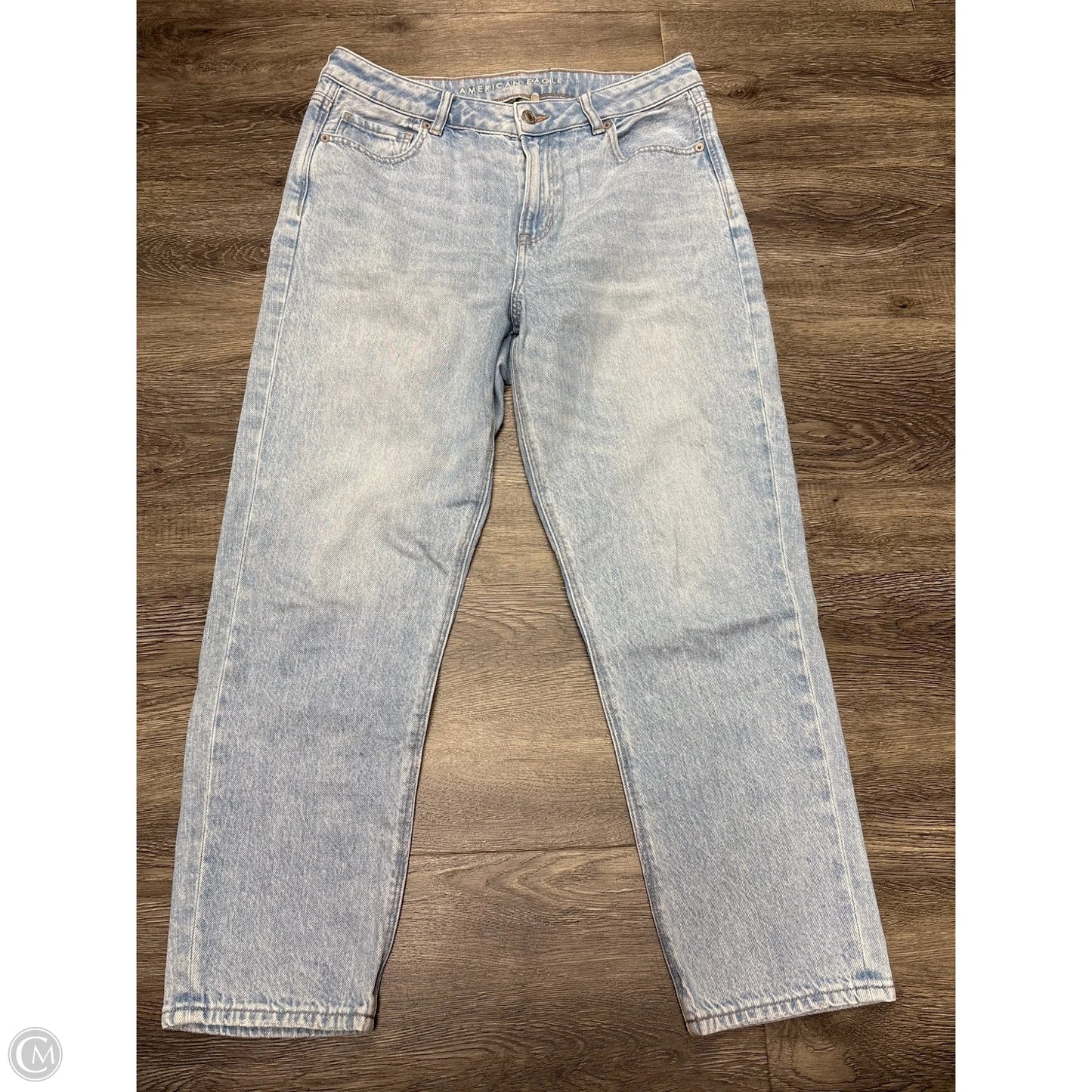 Jeans Straight By American Eagle In Blue Denim, Size: 10