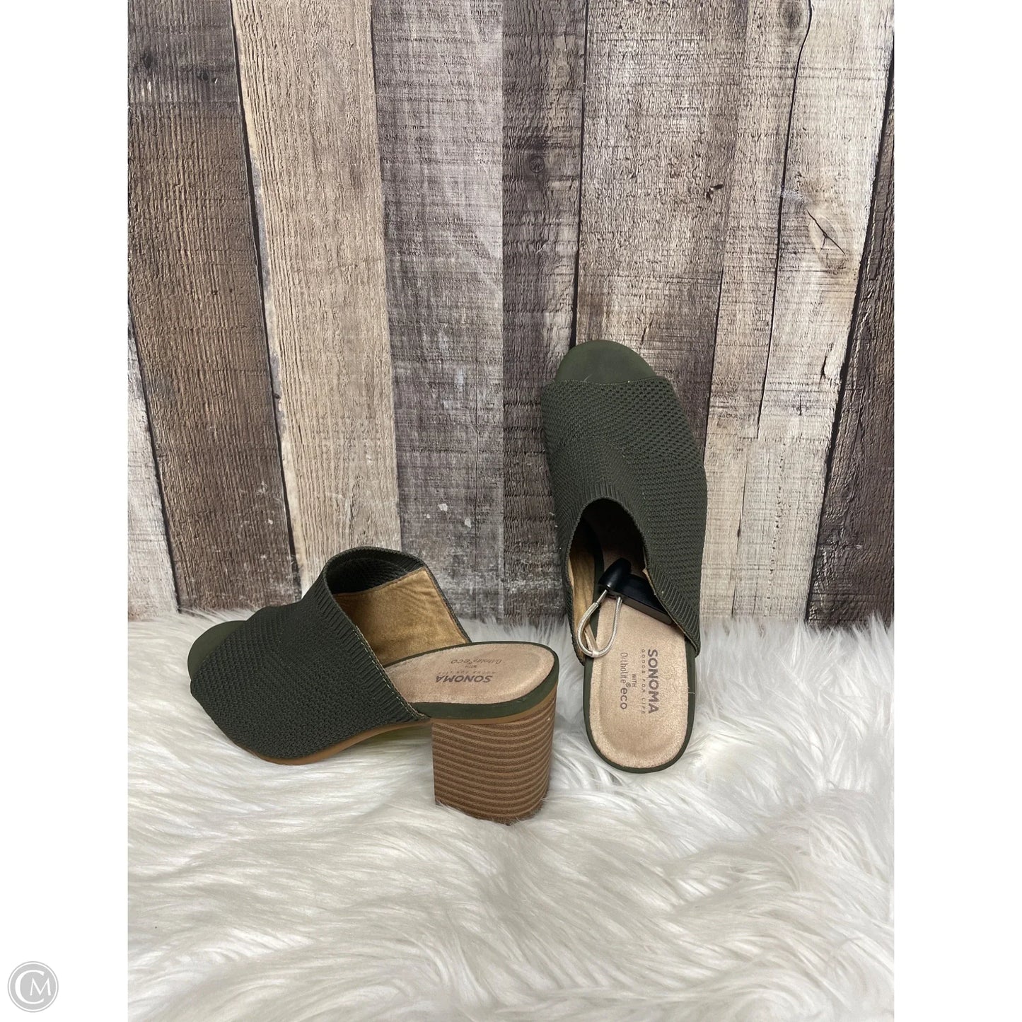 Sandals Heels Block By Sonoma In Green, Size: 9.5