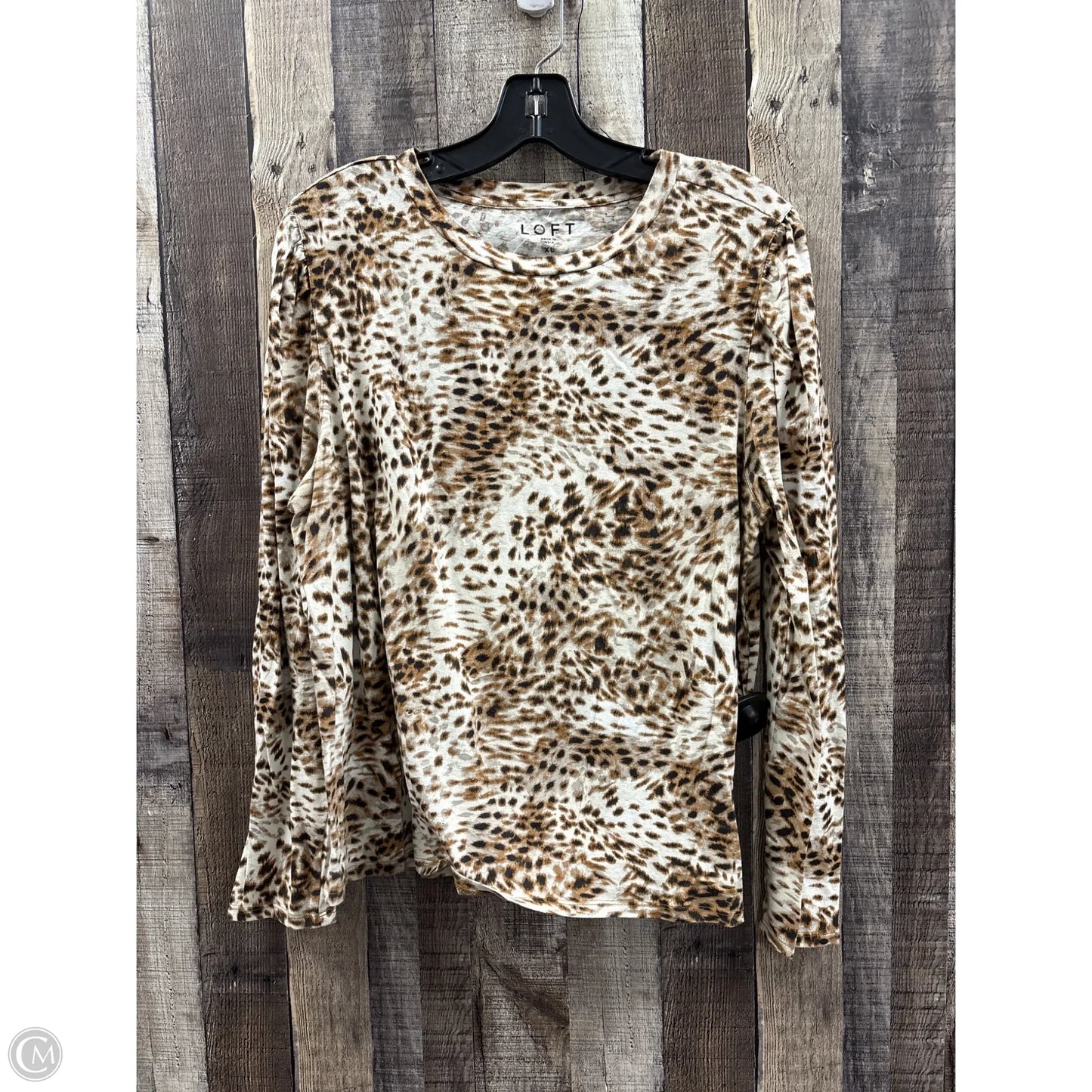 Top Long Sleeve By Loft In Animal Print, Size: Xl
