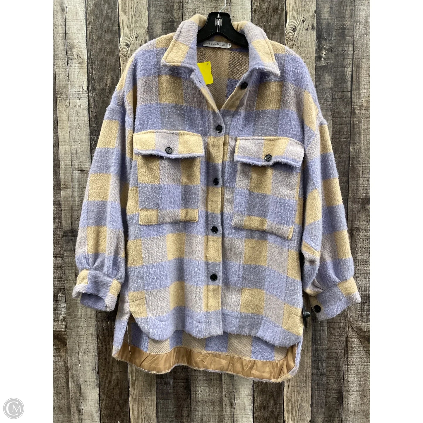 Jacket Shirt By Miss Sparkling In Purple, Size: M