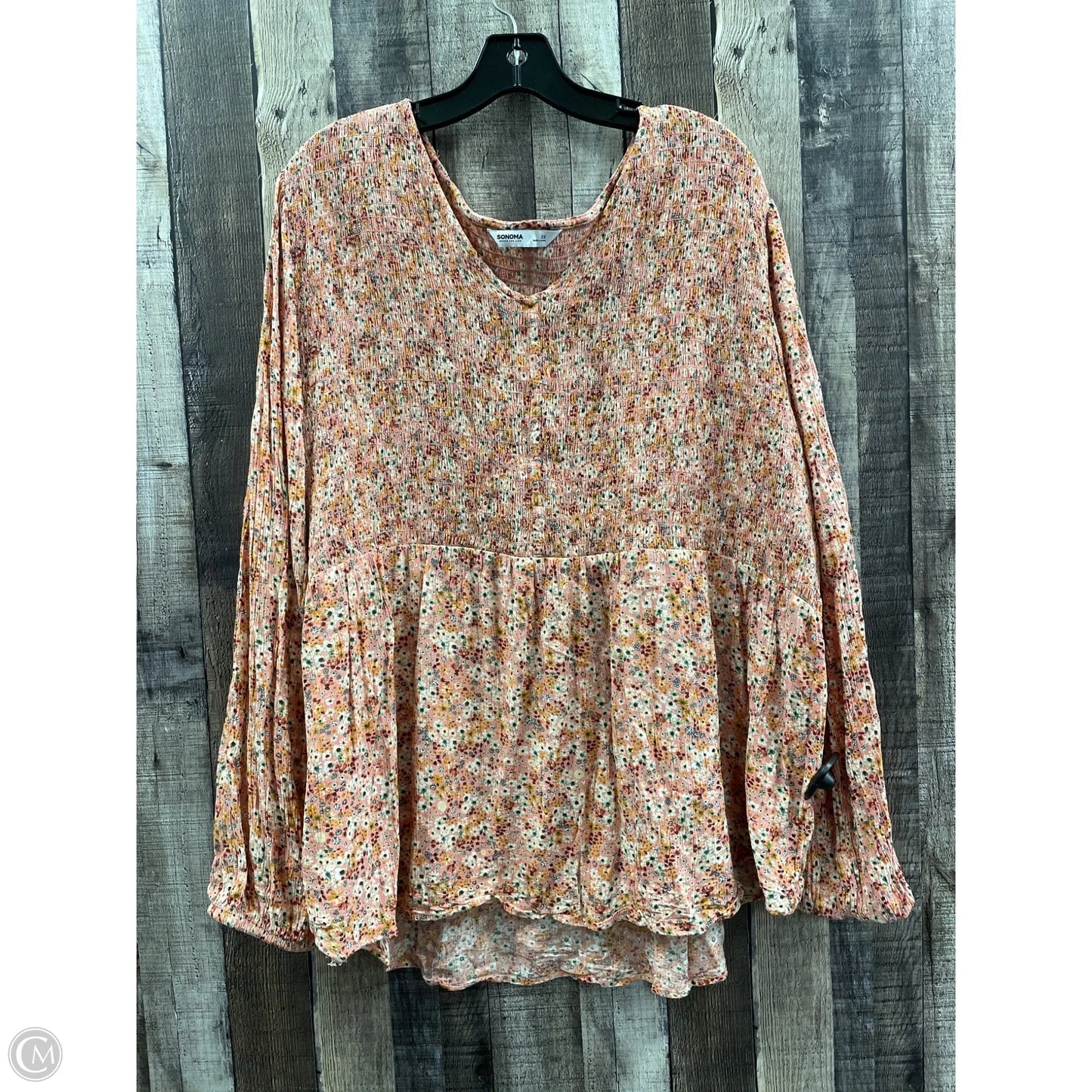 Top Long Sleeve By Sonoma In Nautical Print, Size: 3x