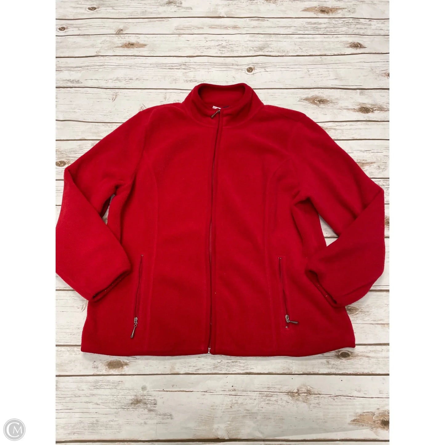 Jacket Fleece By Karen Scott In Red, Size: Xlp