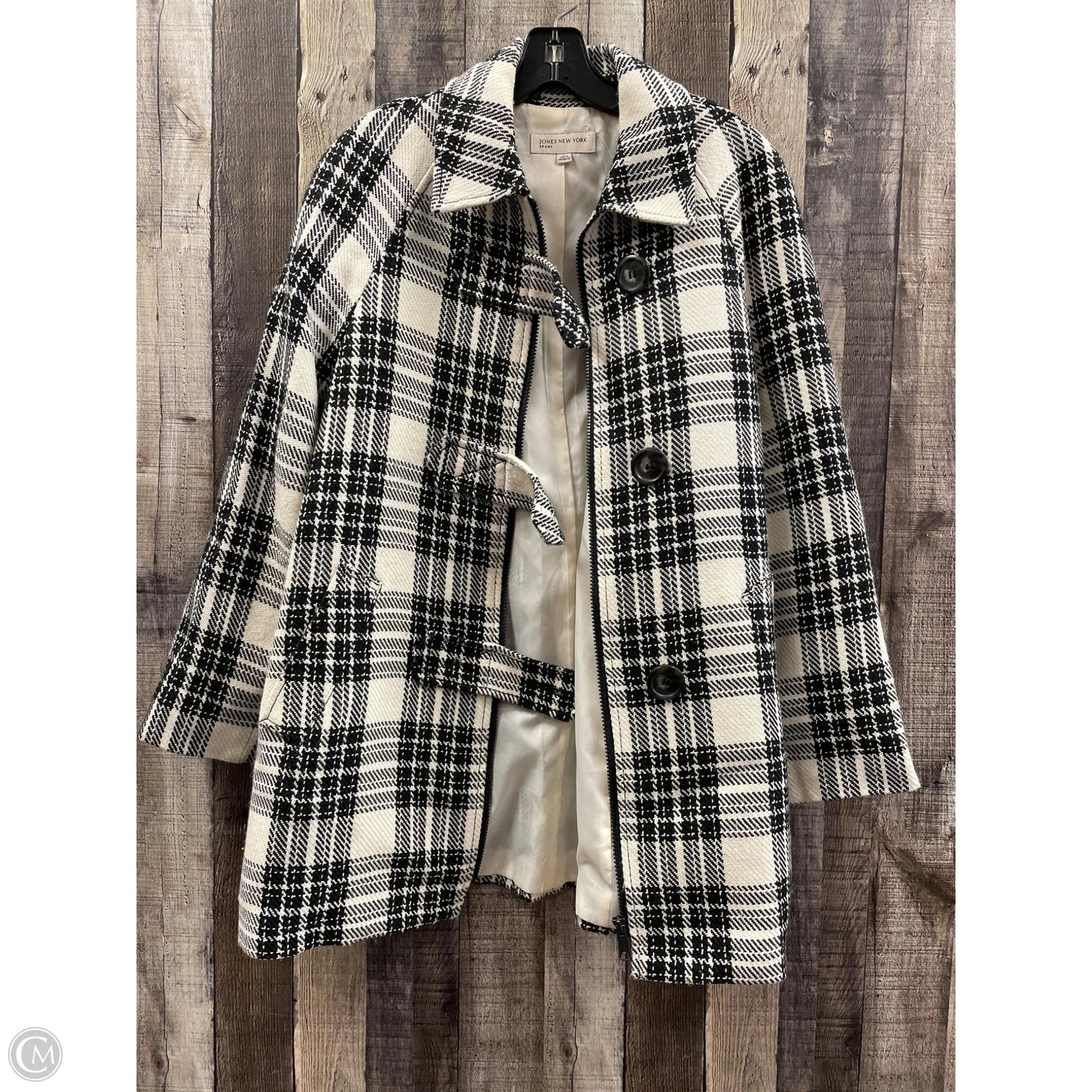 Coat Other By Jones New York In Plaid Pattern, Size: M