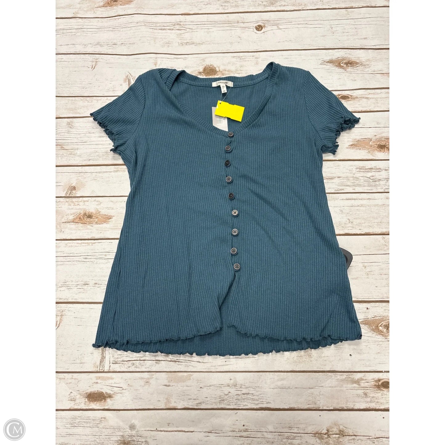 Top Short Sleeve By Maurices In Teal, Size: M