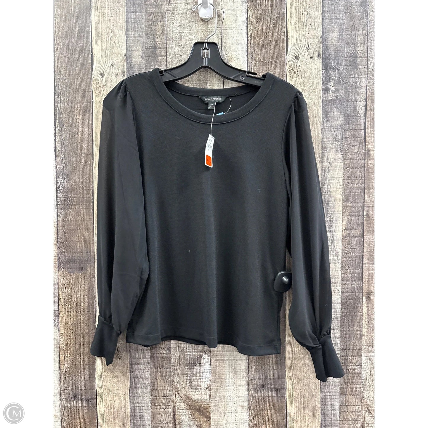 Top Long Sleeve By Banana Republic In Black, Size: Xs