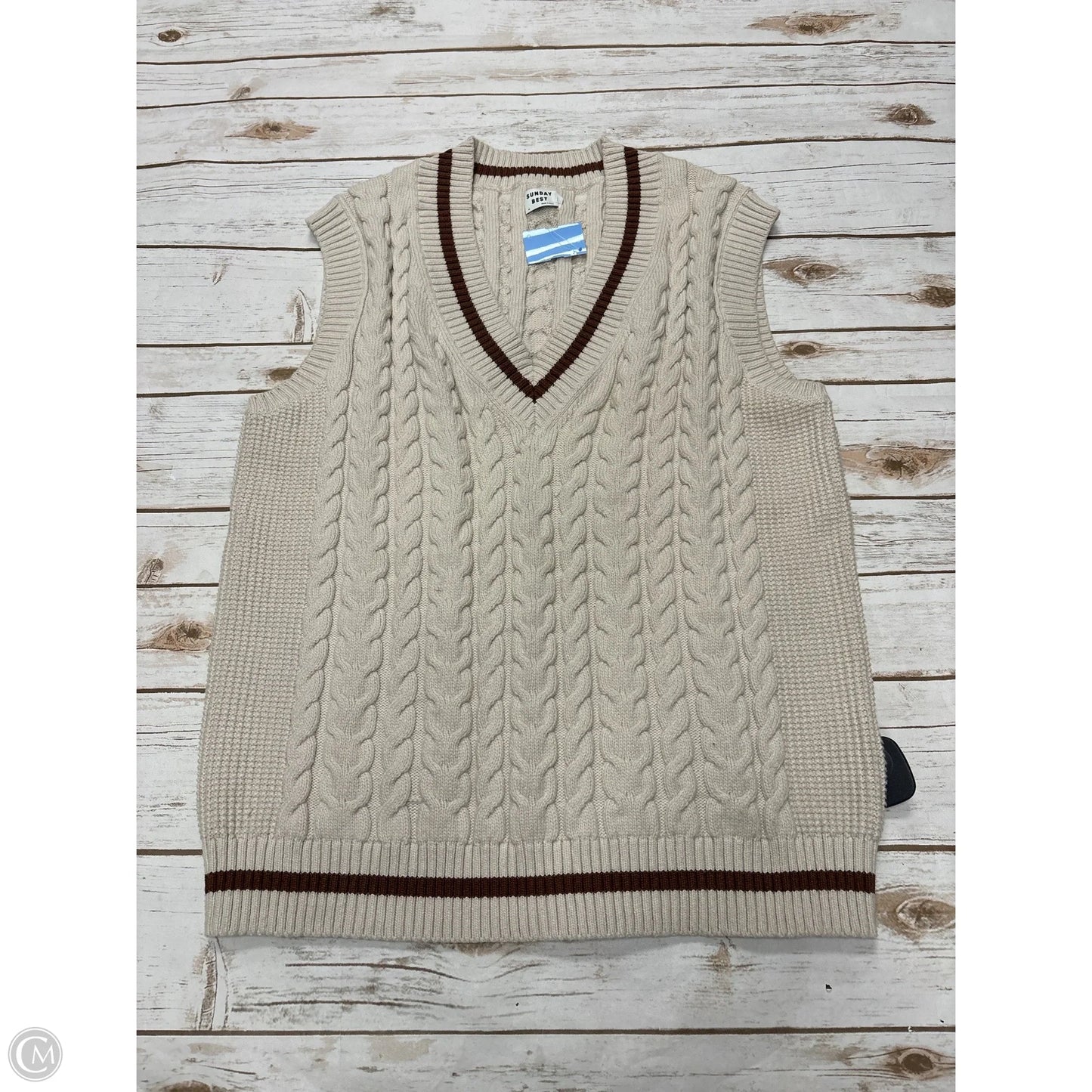 Vest Sweater By Sunday Best In Ivory, Size: M