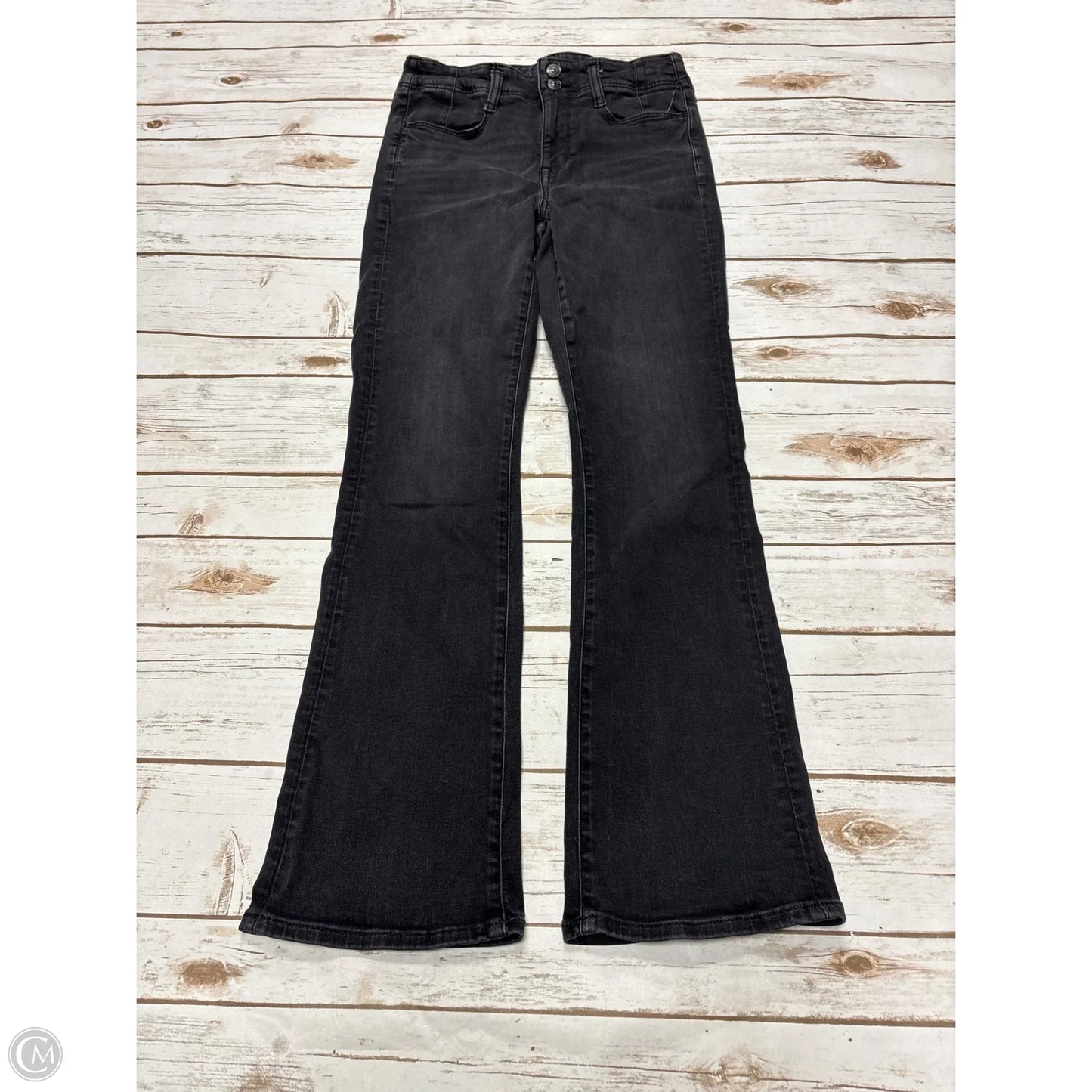Jeans Flared By American Eagle In Black Denim, Size: 6
