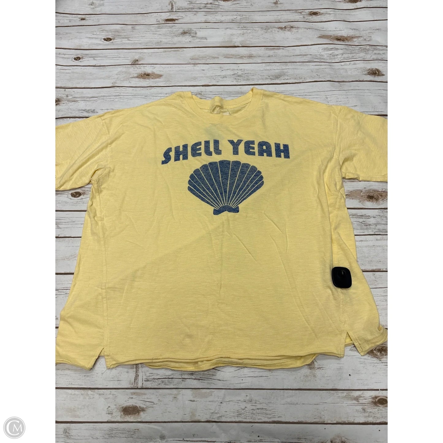 Top Short Sleeve By Aerie In Yellow, Size: L