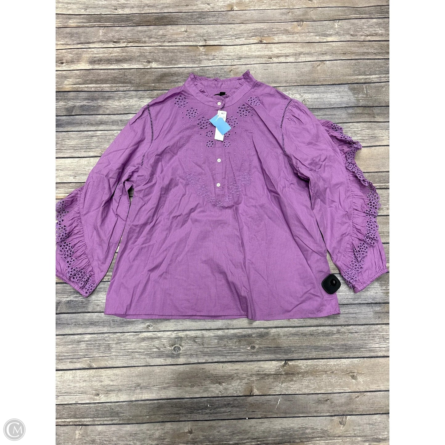 Top 3/4 Sleeve By J. Crew In Purple, Size: Xxl