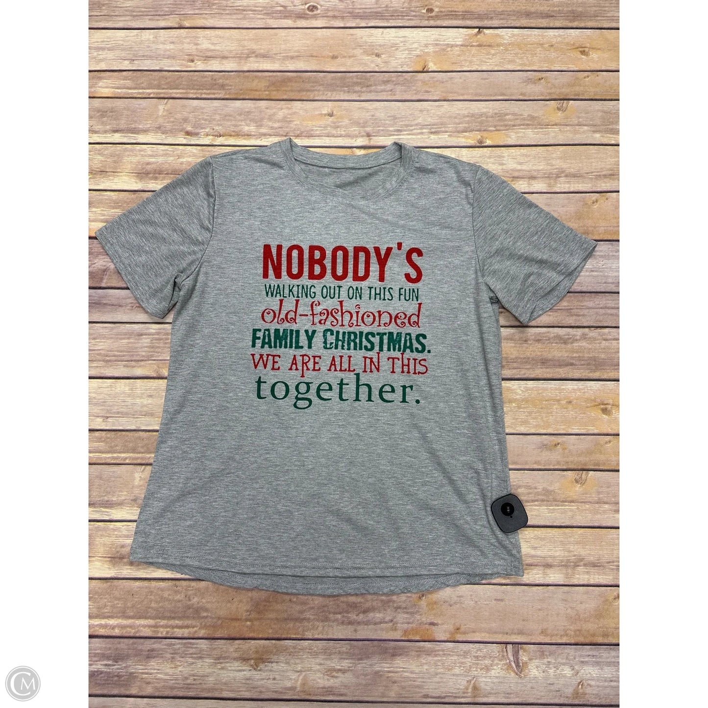 Top Short Sleeve Basic By Cmf In Grey, Size: L