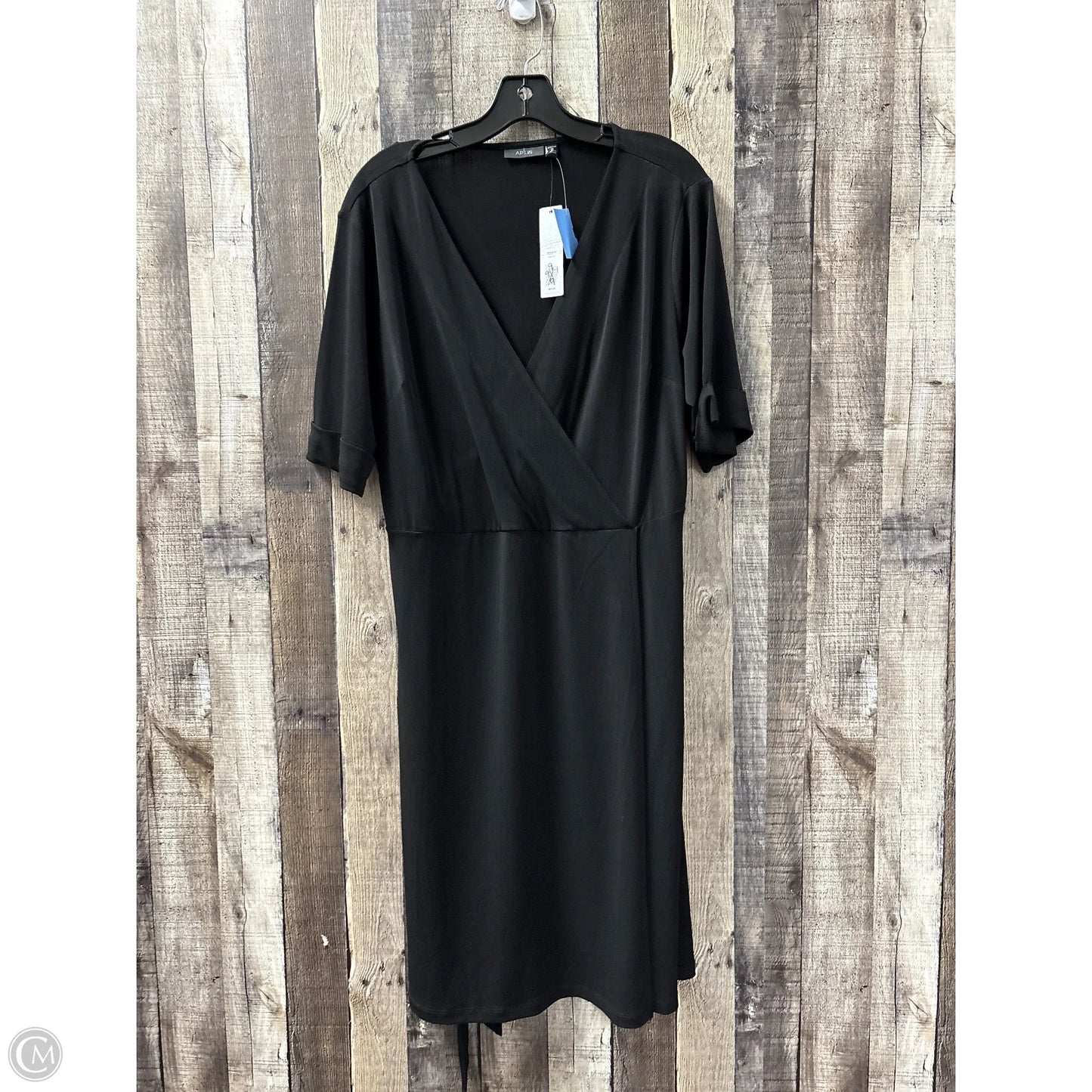 Dress Casual Midi By Apt 9 In Black, Size: 1x