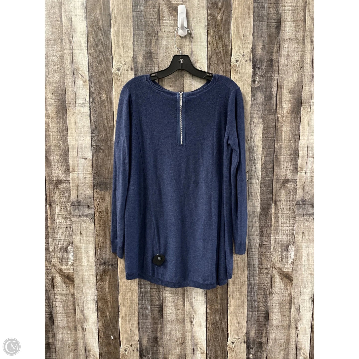 Top Long Sleeve By Cme In Blue, Size: L