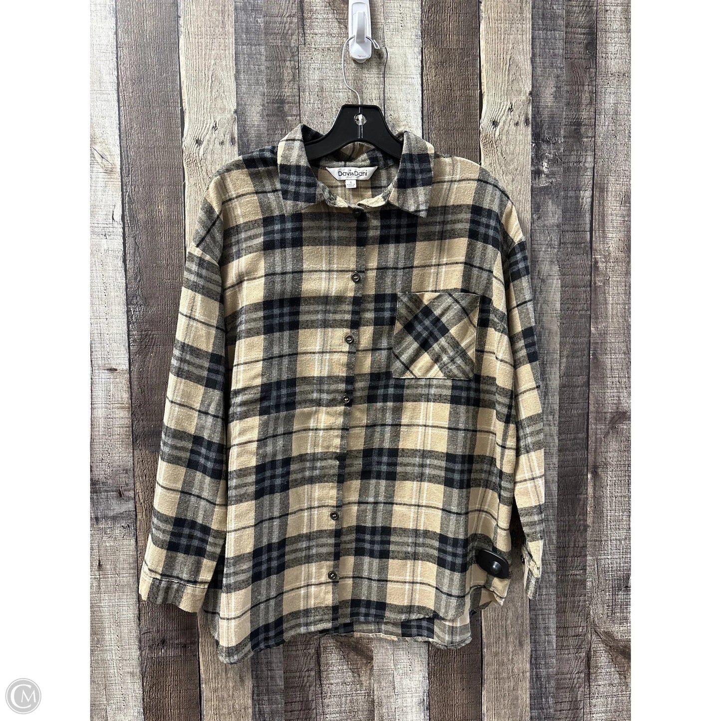 Top Long Sleeve By Davi & Dani In Checkered Pattern, Size: S