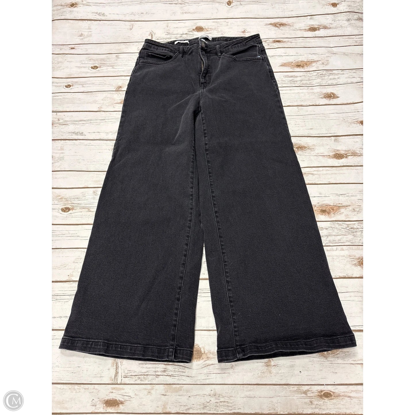 Jeans Wide Leg By Ava & Viv In Black Denim, Size: 16