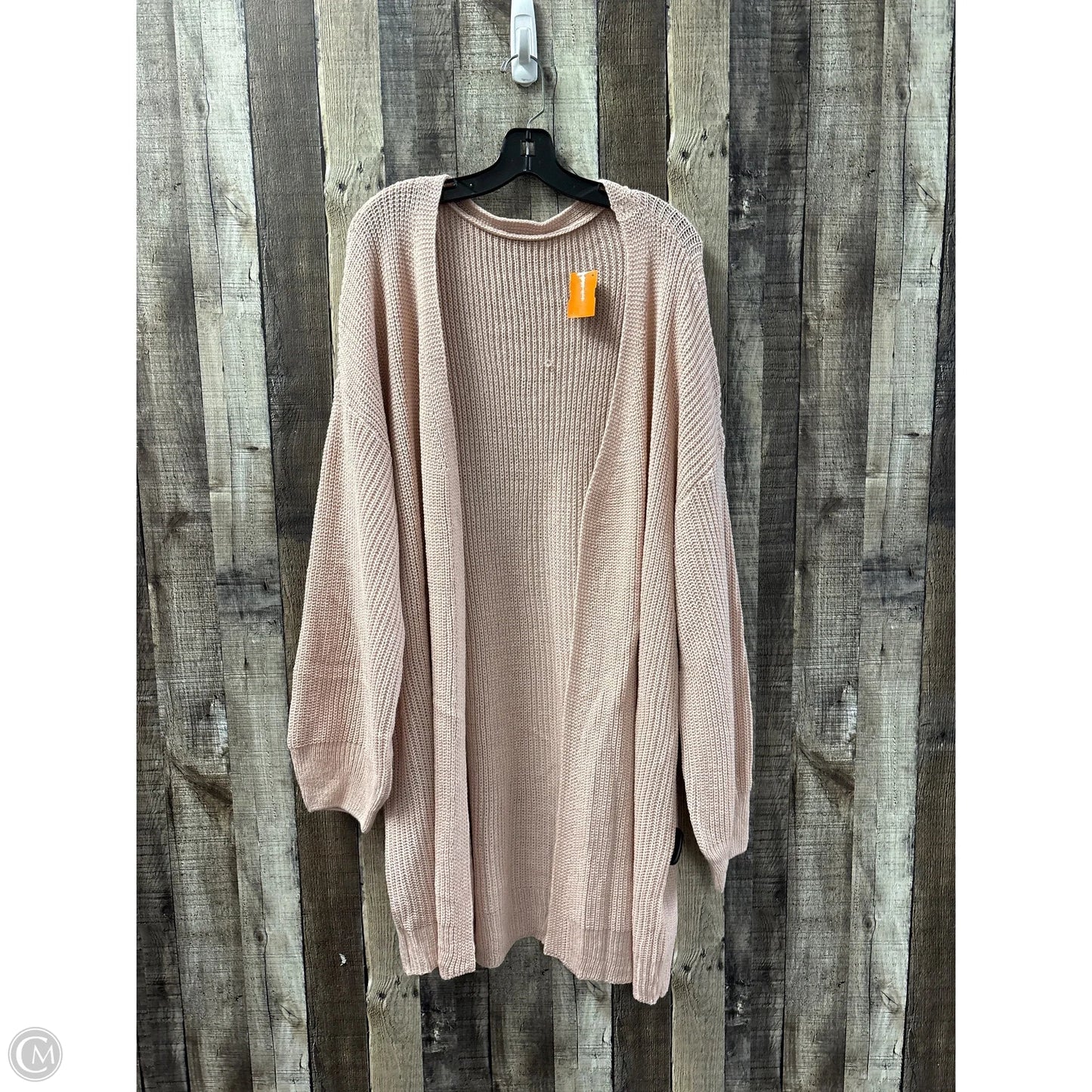 Sweater Cardigan By Shein In Pink, Size: 3x