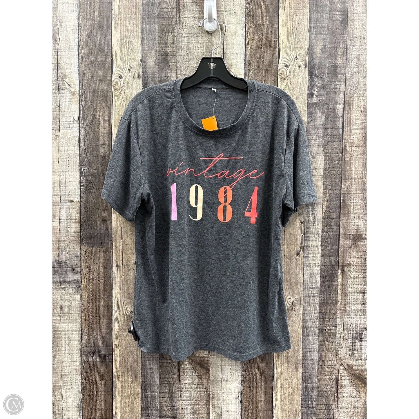 Top Short Sleeve By Cmf In Grey, Size: L