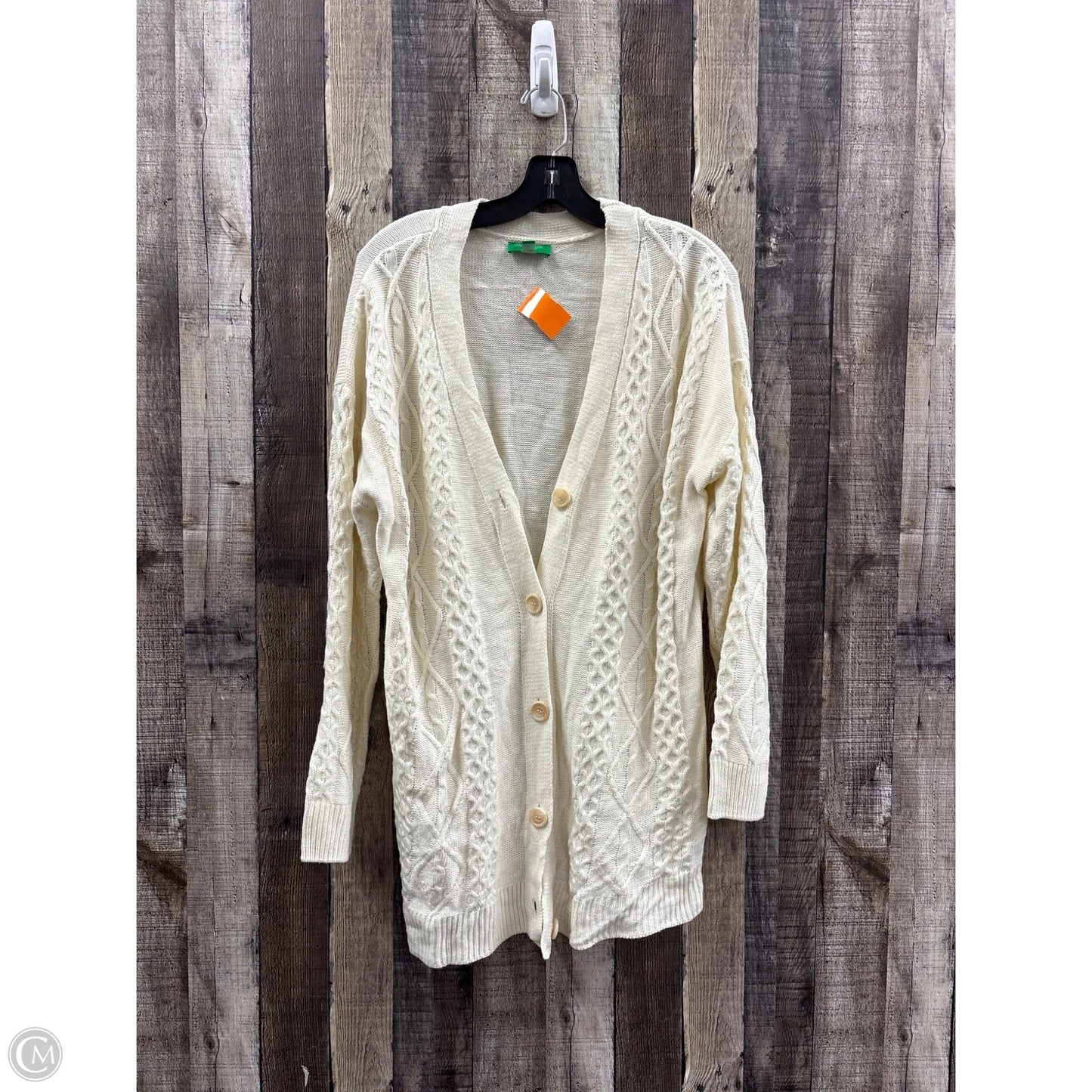Sweater Cardigan By Dip In Ivory, Size: M