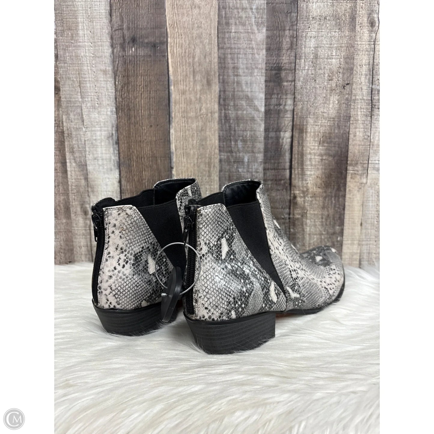 Boots Ankle Heels By Esprit In Snakeskin Print, Size: 11