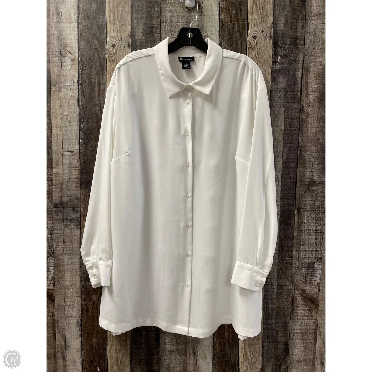Top Long Sleeve By Jones New York In White, Size: 2x