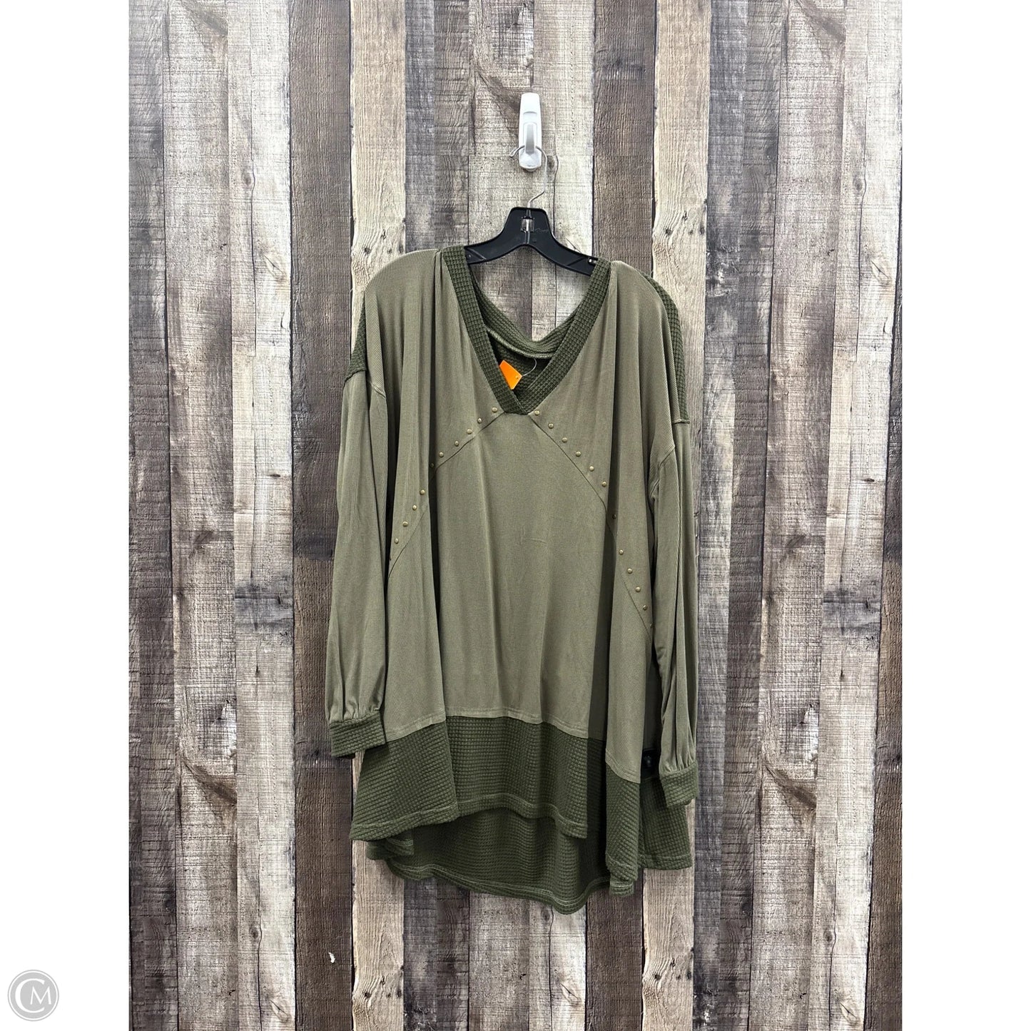 Top Long Sleeve By Cmf In Green, Size: 3x