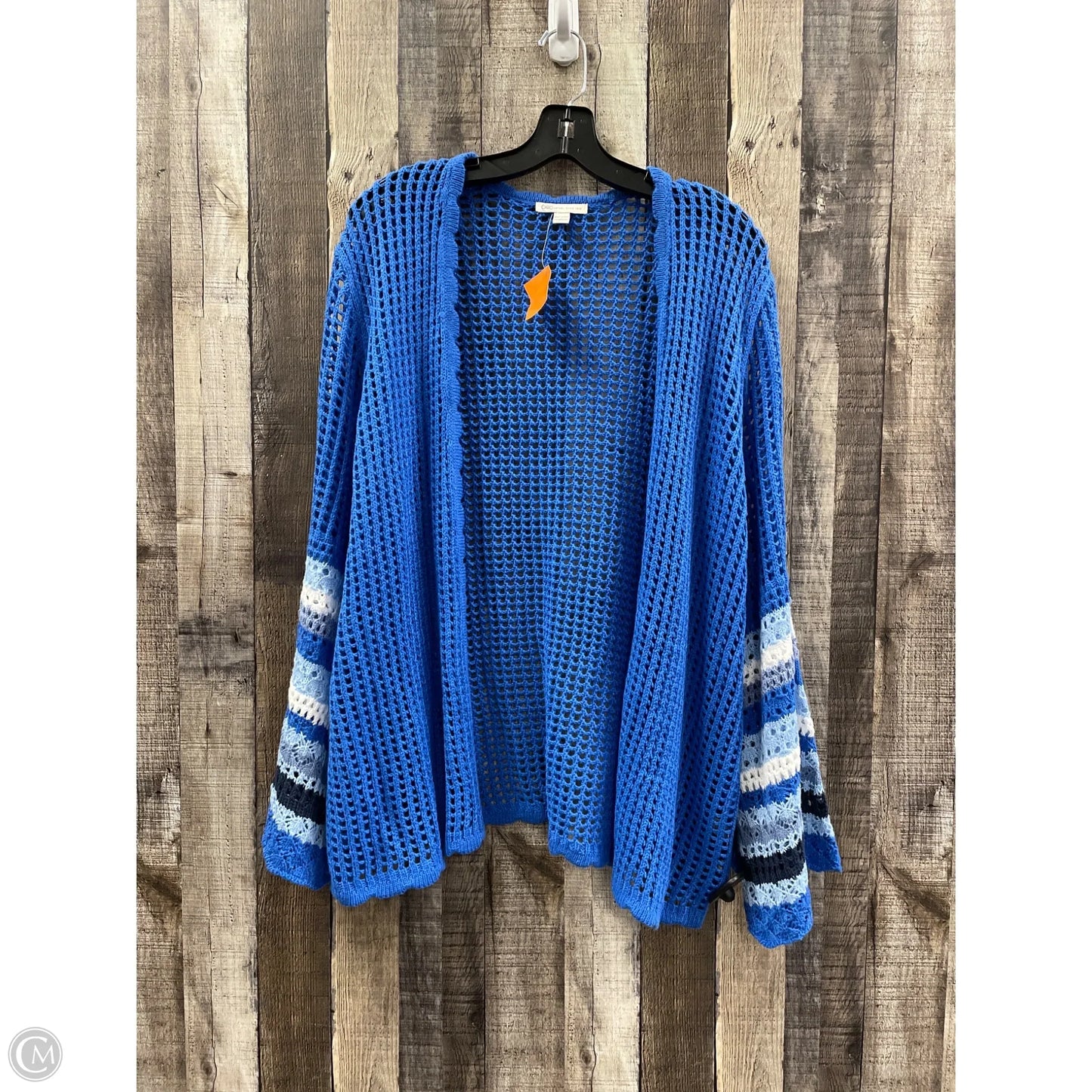 Cardigan By Cato In Blue, Size: 1x