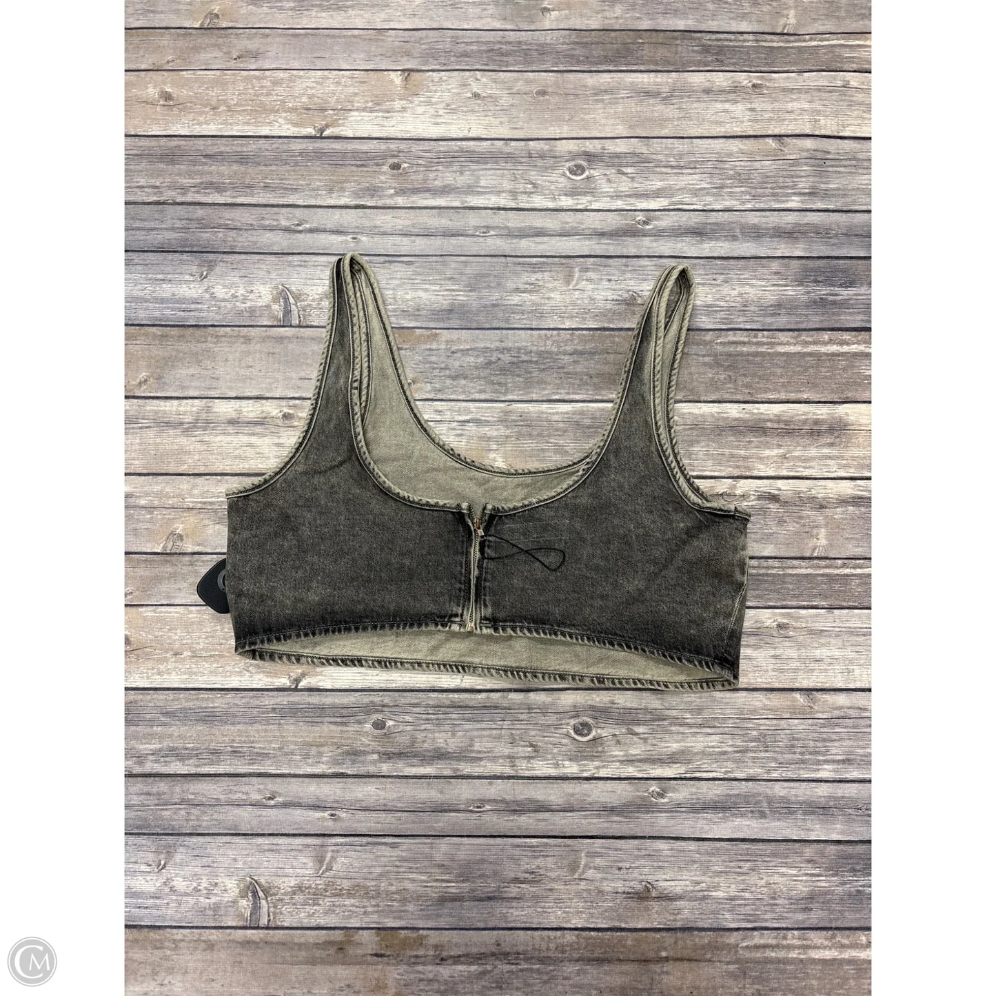 Top Sleeveless By Zara In Black Denim, Size: Xxl