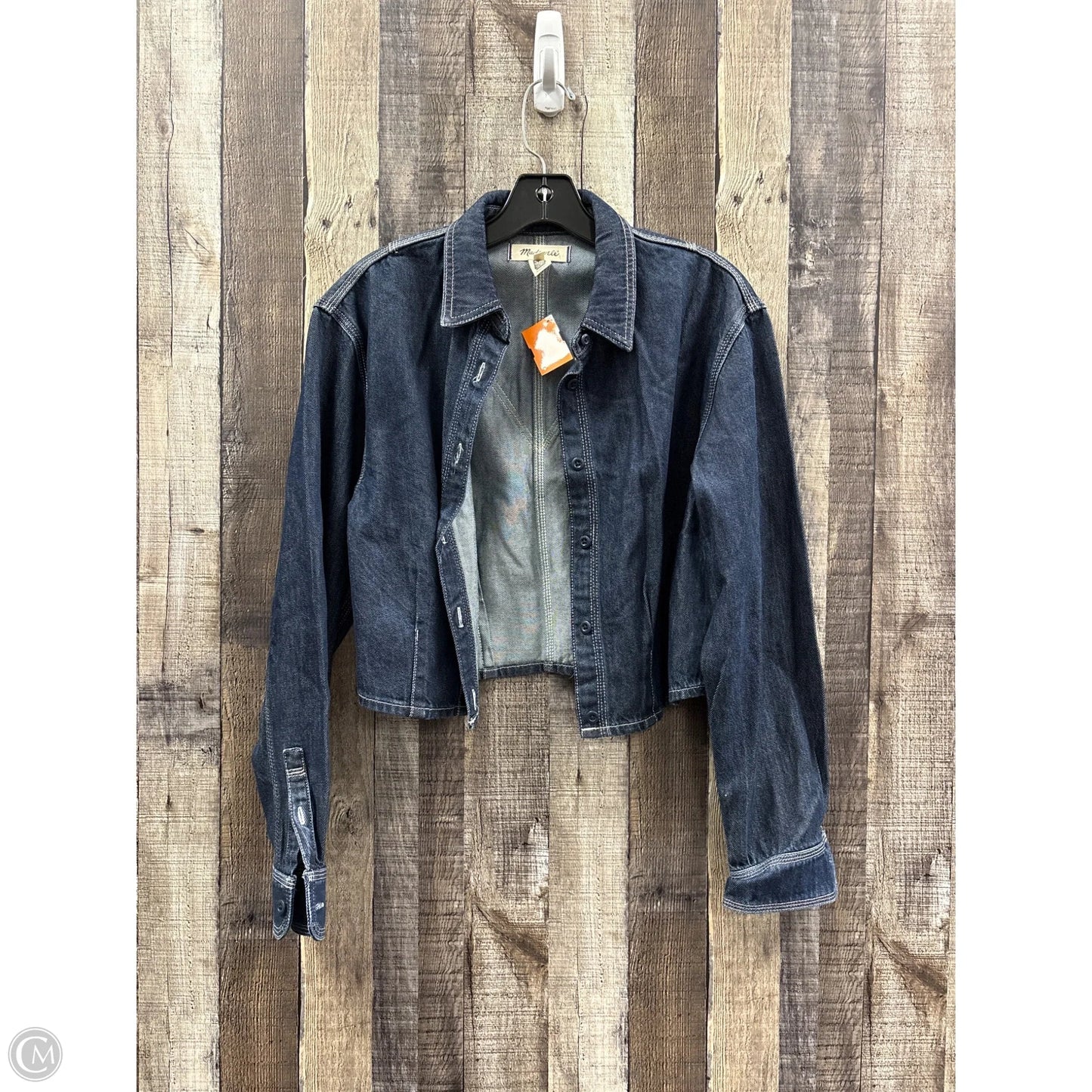 Top Long Sleeve By Madewell In Blue Denim, Size: M