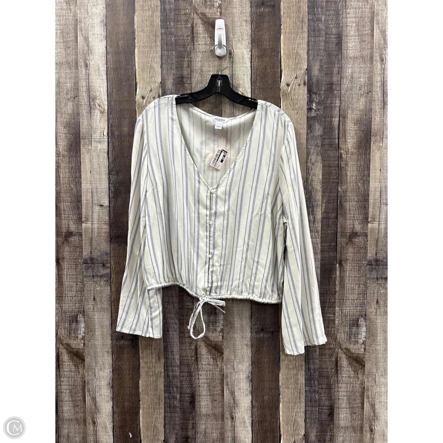 Top Long Sleeve By Arizona In Striped Pattern, Size: Xl