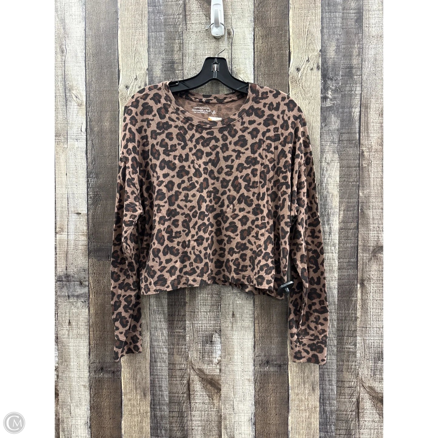 Top Long Sleeve By Abercrombie And Fitch In Animal Print, Size: M