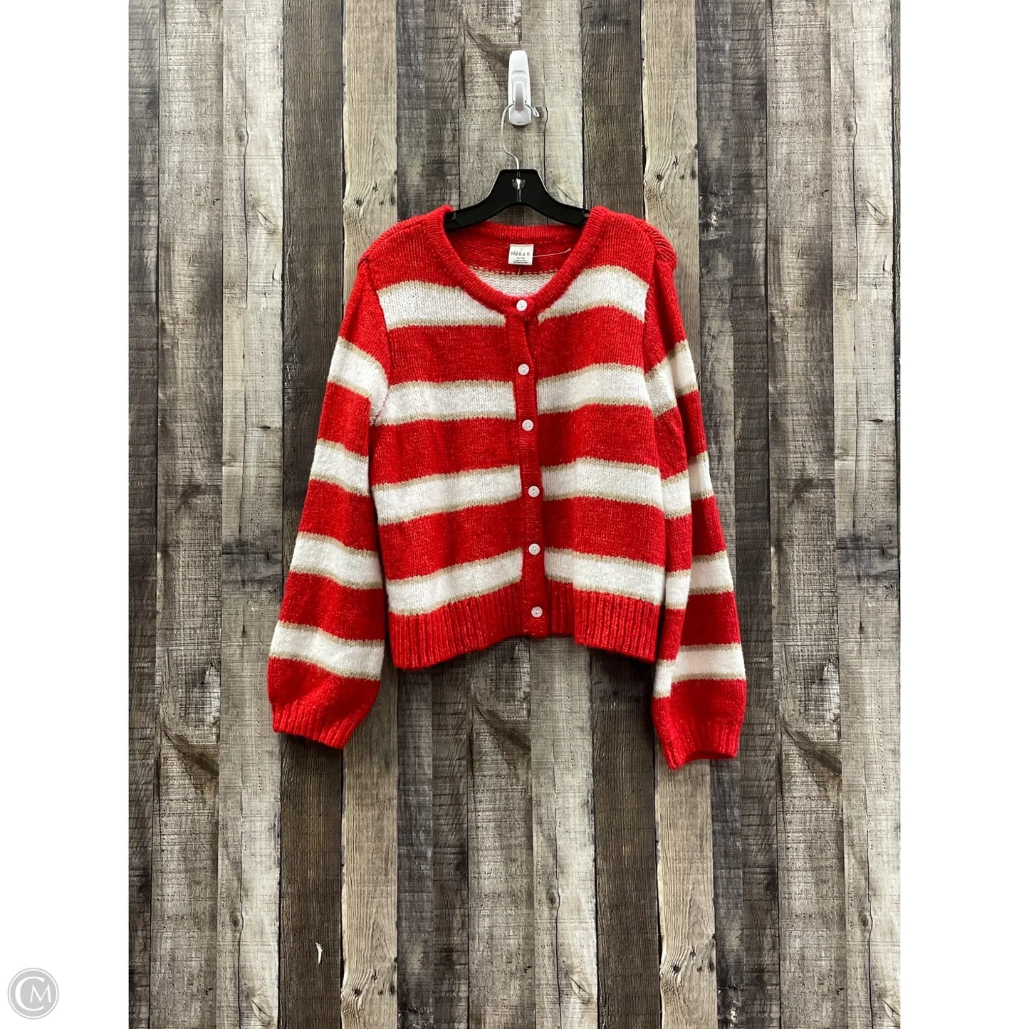 Sweater Cardigan By Cme In Red, Size: Xl