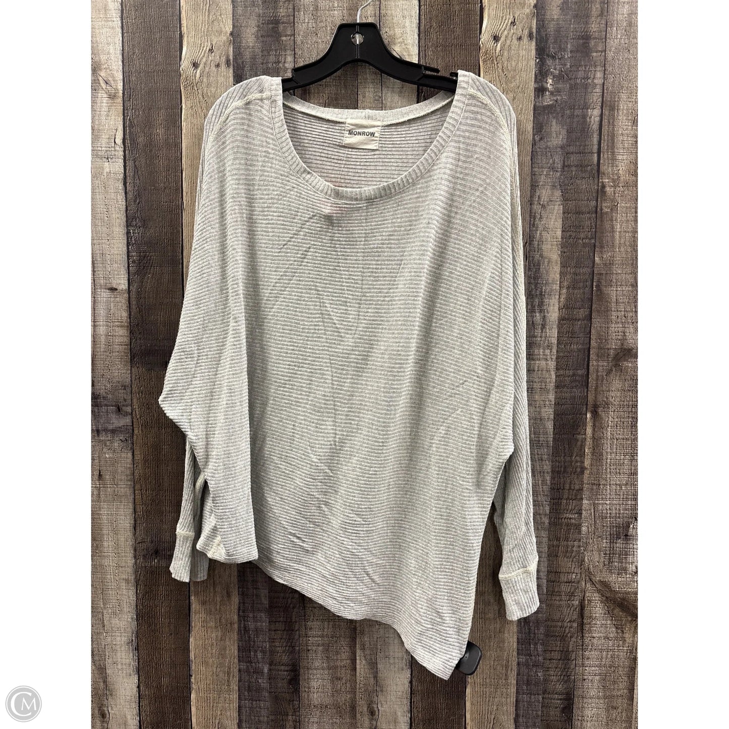 Top Long Sleeve By Monrow In Grey, Size: M