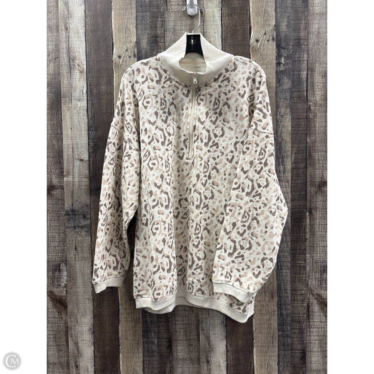 Top Long Sleeve By Aerie In Animal Print, Size: L