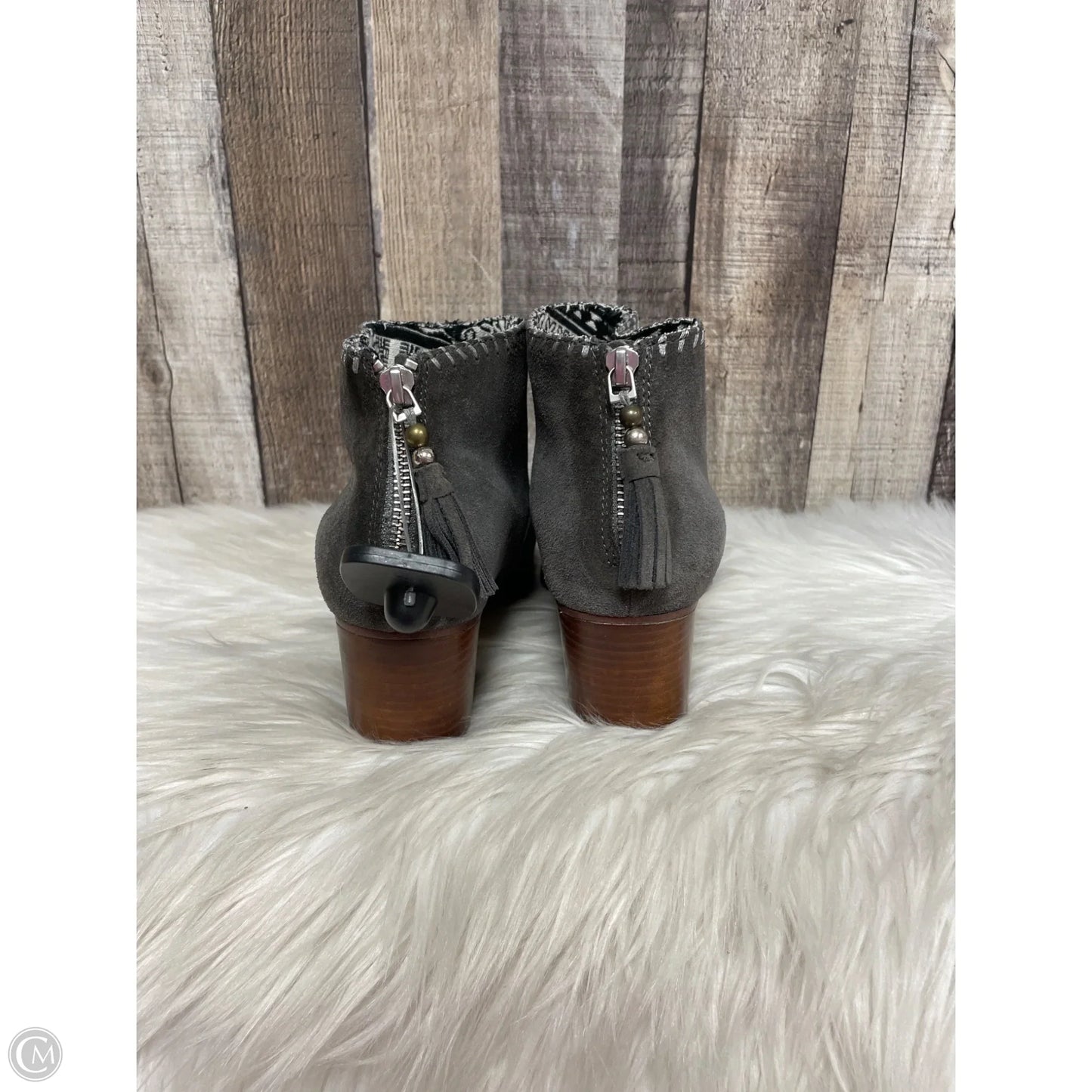 Boots Ankle Heels By Toms In Grey, Size: 9.5