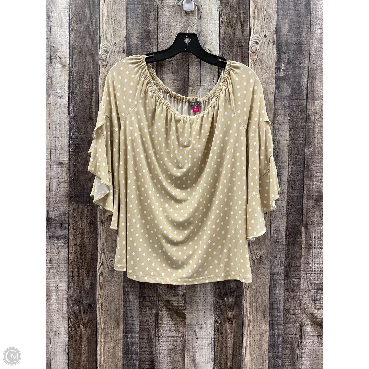 Top 3/4 Sleeve By Vince Camuto In Polkadot Pattern, Size: M