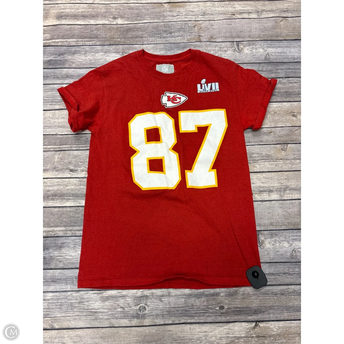Athletic Top Short Sleeve By Nfl In Red, Size: S