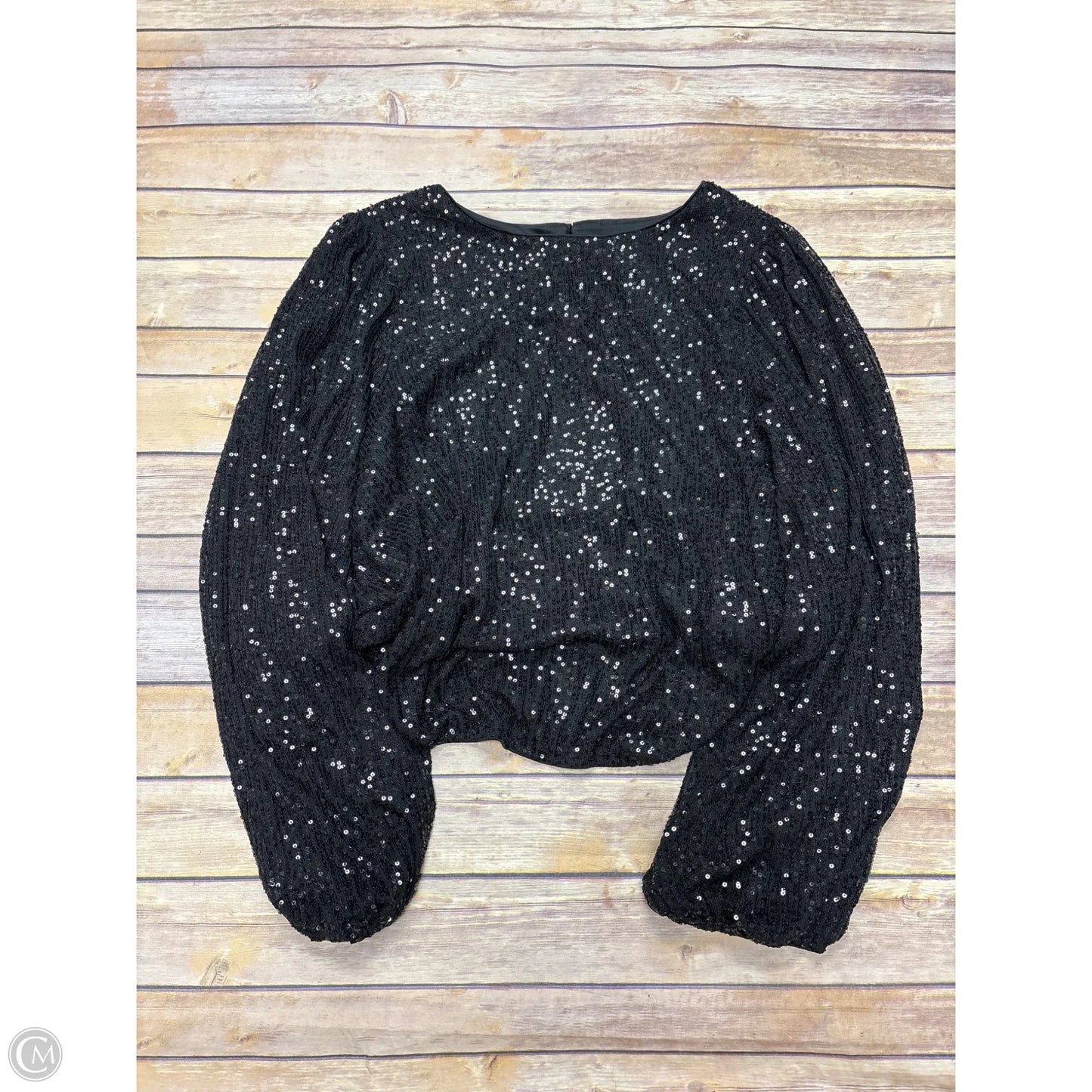 Top Long Sleeve By Flat White In Black, Size: 2x