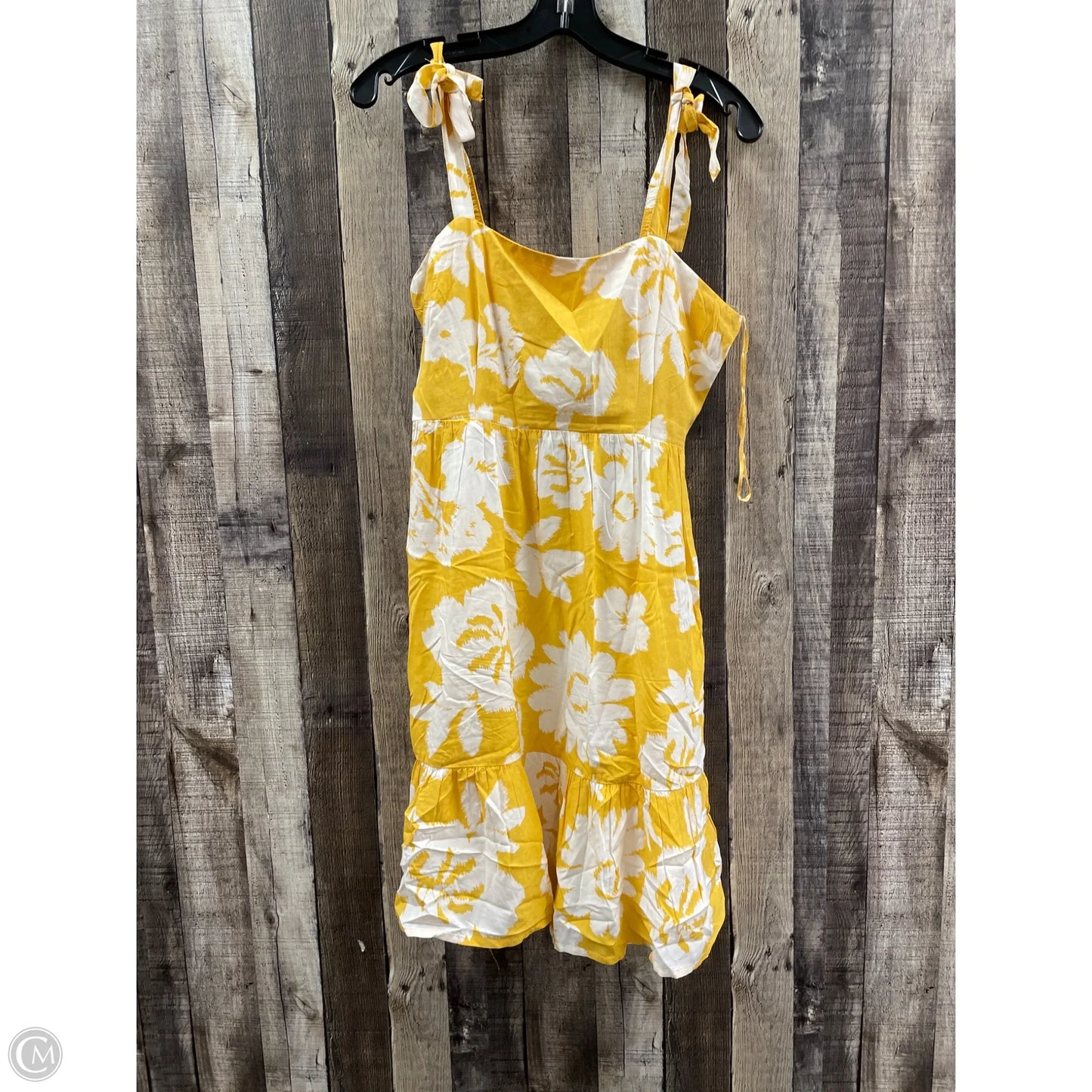 Dress Casual Short By Japna In White & Yellow, Size: M