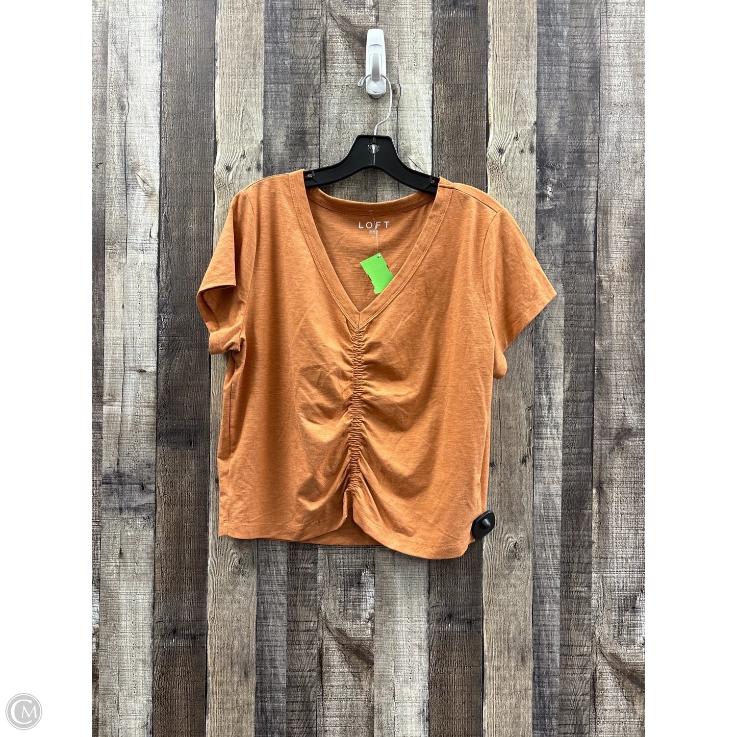 Top Short Sleeve By Loft In Orange, Size: L